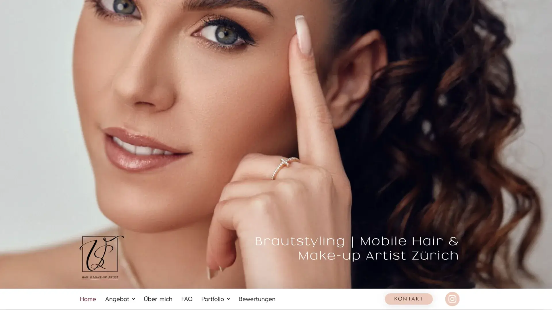 Website für Brautstyling und mobile Make-up Artist Leistungen in Zürich