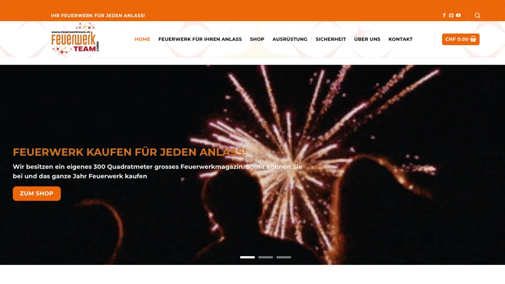 WooCommerce Online-Shop für Feuerwerkteam mit Feuerwerk und Pyrotechnik Sortiment