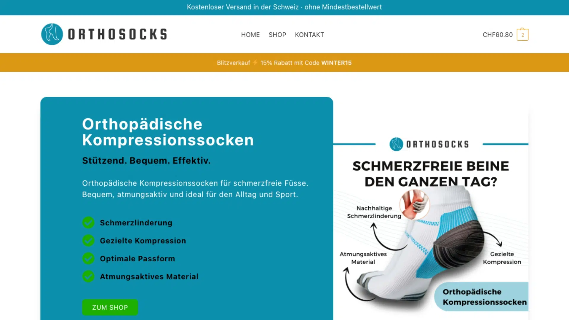 Online-Shop für orthopädische Kompressionssocken von orthosocks
